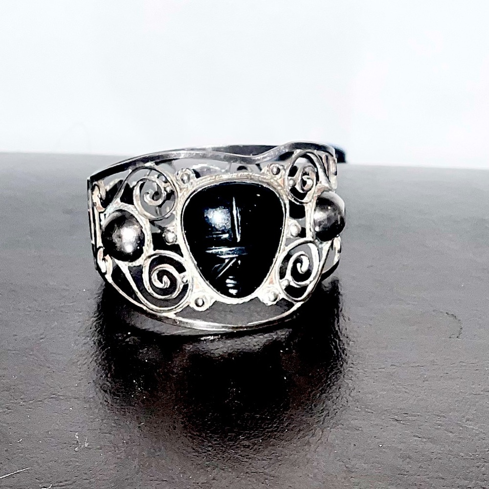 Antique Taxco Cuff Bracelet- Sterling Silver